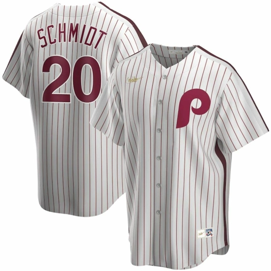 Men's Mike Schmidt White Home Cooperstown Collection Player Team Jersey