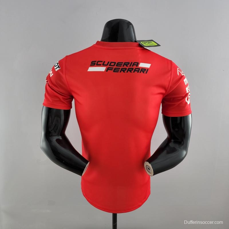 2022 F1 Ferrari  RED T-shirts Full Sponsor #0007