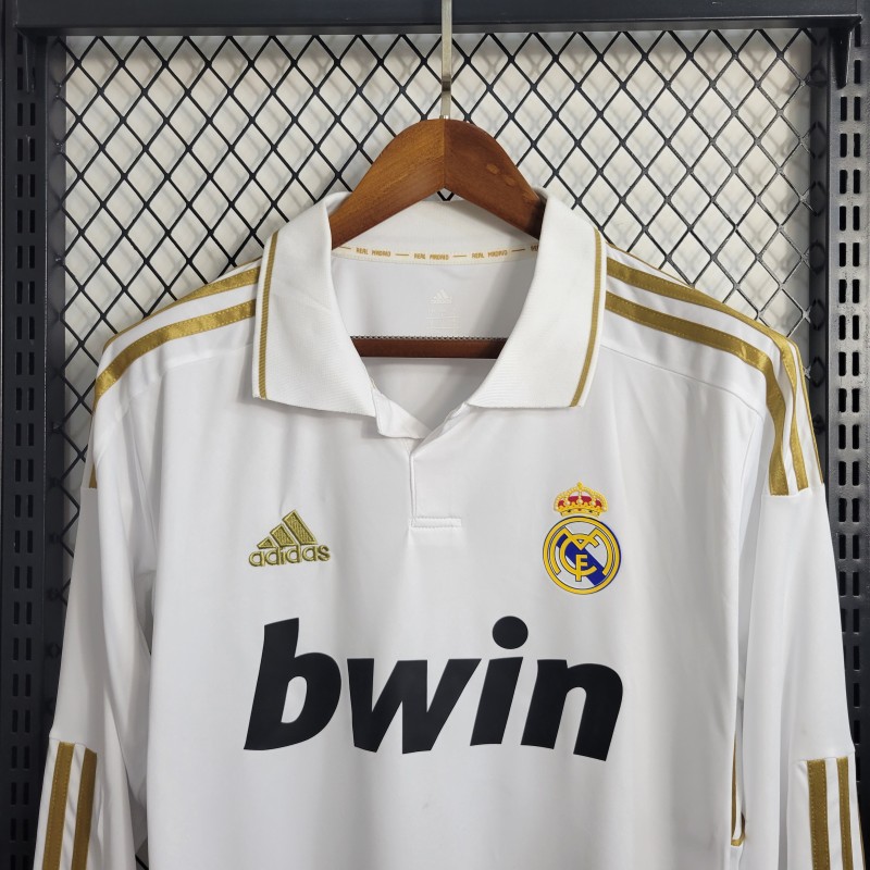 Retro Real Madrid 11/12 Long Sleeve Home Jersey