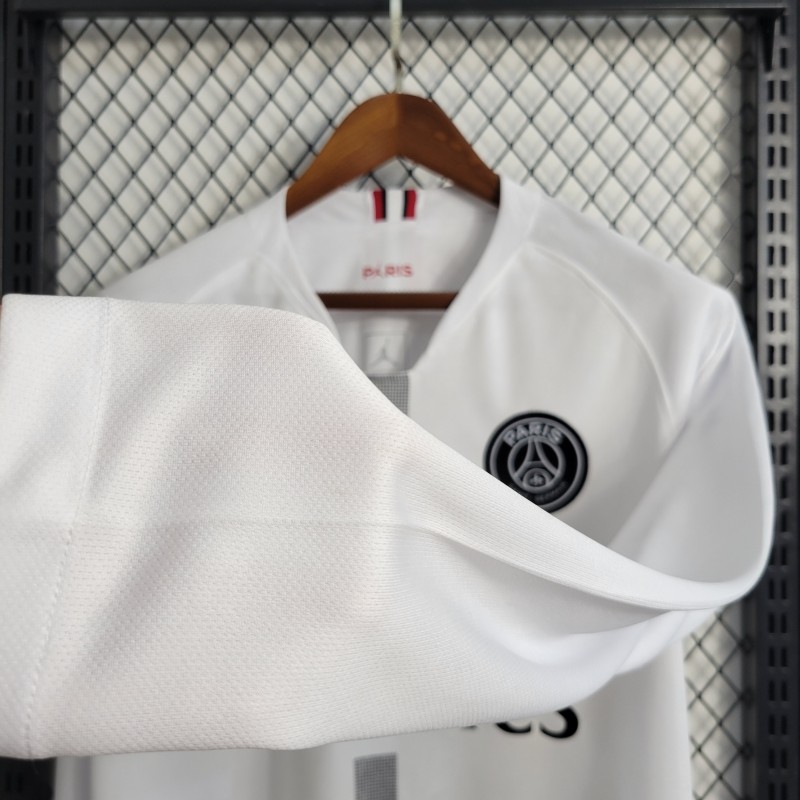 Retro 18/19 Away White Long Sleeve Champions League Jersey