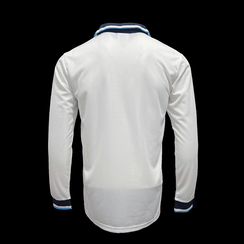 Long Sleeve Retro 1996 England Home Soccer Jersey