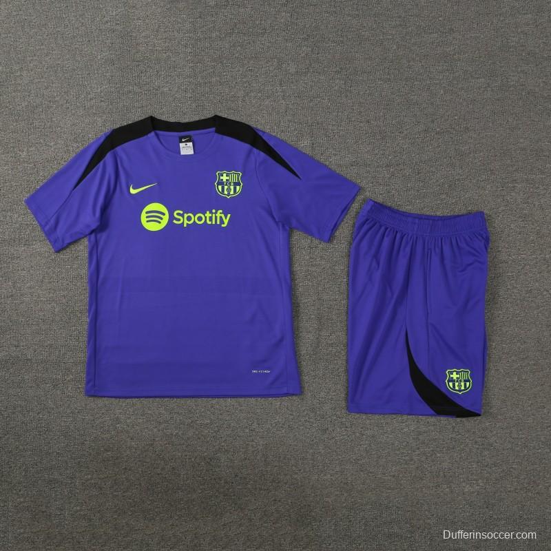 24/25 Barcelona Blue Short Sleeve Jeresy+Shorts