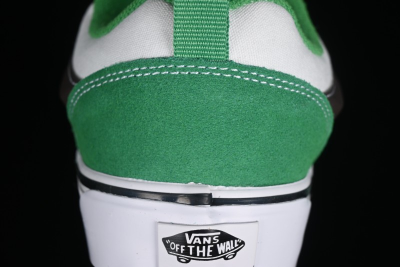 Vans Classics Knu Skool White Green Chunky Tongue Retro Sneakers - VN0009QCV0N