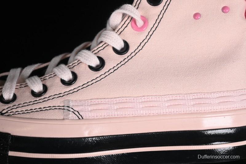 Converse Chuck 70s High Top Casual Sneakers in Black and Pink - A09541C