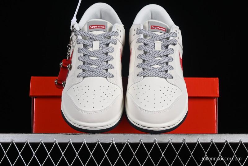 Supreme x Nike SB Dunk Low Casual Skate Shoes with Zoom Air Cushion - DQ1098-333