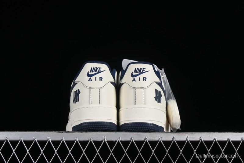 Nike Undefeated Air Force 1'07 Low Casual Sneakers in Deep Blue with Custom Leather and Reflective Details - UN2395-522