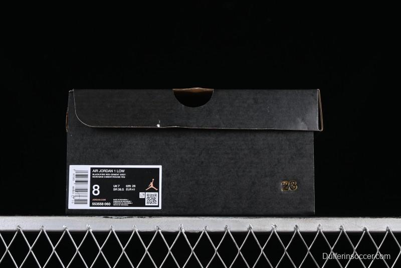 Nike Air Jordan 1 Low AJ1 Cement Grey Low-Top Casual Sneakers - 553558-060