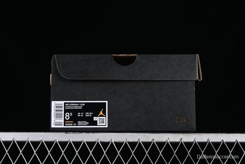 Nike Air Jordan 1 Low Retro Basketball Shoes in Mint Green and Black - 553558-131