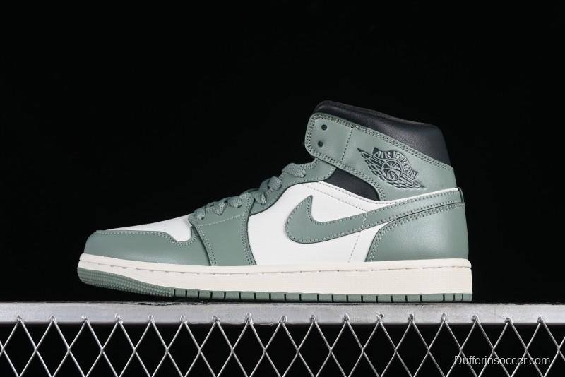 Nike Air Jordan 1 Mid AJ1 Basketball Shoes in Fresh Warm Green - BQ6472-130