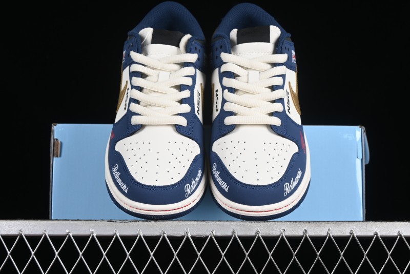 Nike SB Dunk Low Retro White Blue Collaboration Low-Top Casual Skateboarding Shoes - MU0232-365
