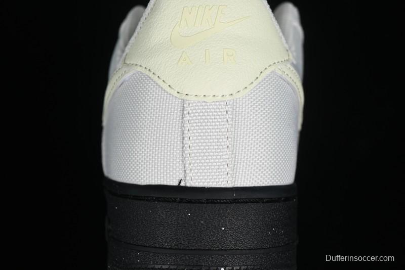 Nike Air Force 1 '07 Low White Black Canvas Casual Sneakers - FJ4160-002