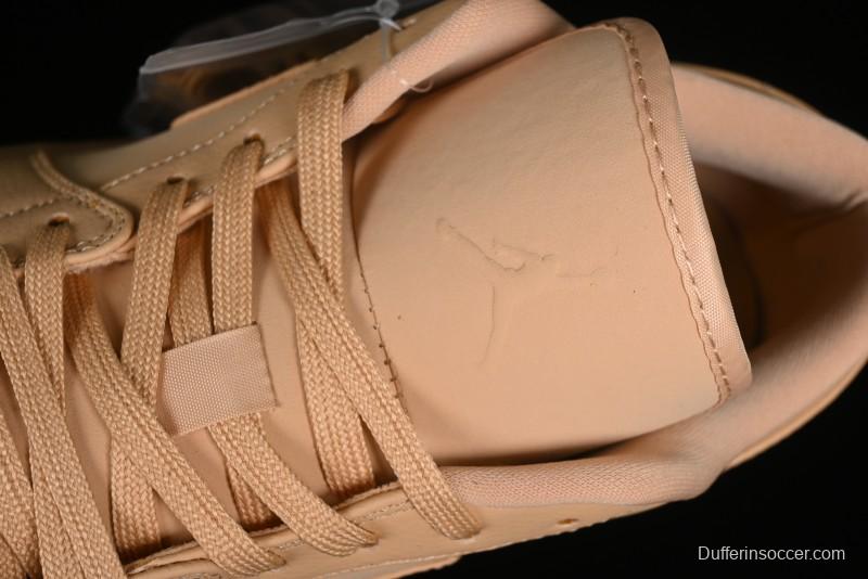 Nike Air Jordan 1 Low AJ1 Lifestyle Basketball Shoes in Warm Yellow with Gum Sole - FZ3972-294