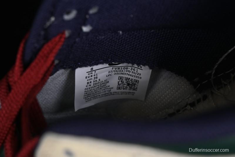 Nike SB Dunk Low Retro Skateboarding Shoes with Gorge Green and Red Swoosh Design - FV8106-361