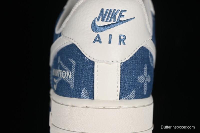 Nike Air Force 1 '07 Low LV Collaboration - Fluorescent Tie-Dye Denim Low-Top Casual Sneakers DD8686-400