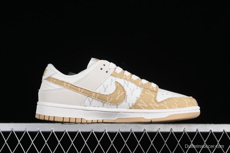 Nike SB Dunk Low MLB Collaboration - Yellow Denim Anniversary Custom Low-Top Casual Skate Shoes - DQ1098-346