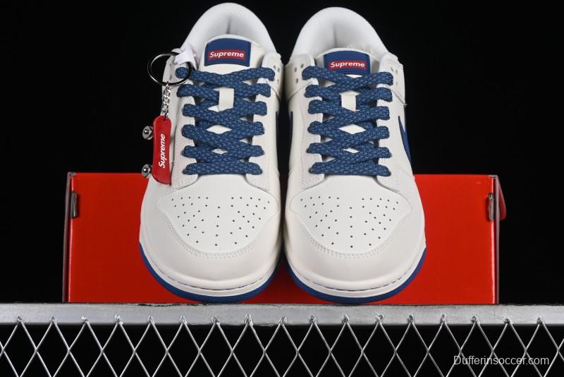Supreme x Nike SB Dunk Low Casual Skate Shoes with Zoom Air Cushion - DQ1098-335