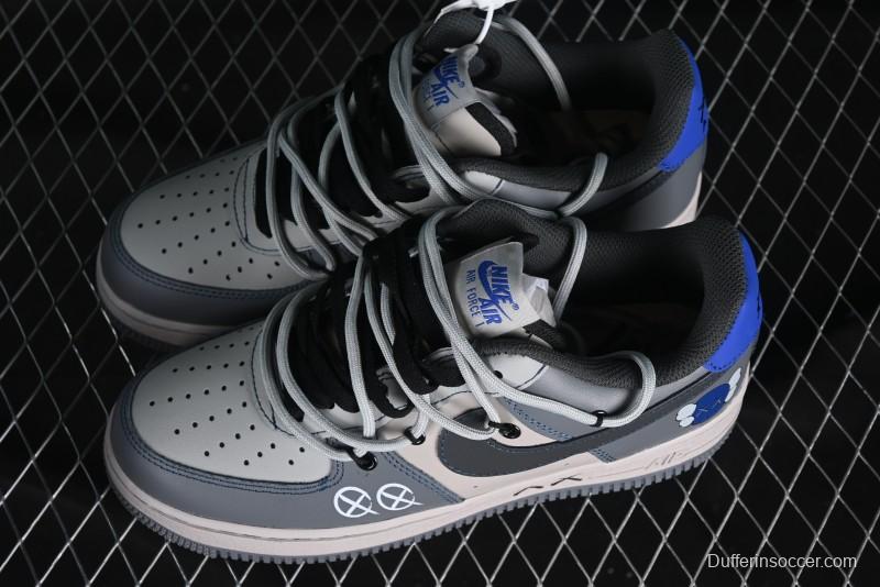 Nike Air Force 1 '07 Low Custom Strap Casual Sneakers with Kaws Collaboration - KS6869-333