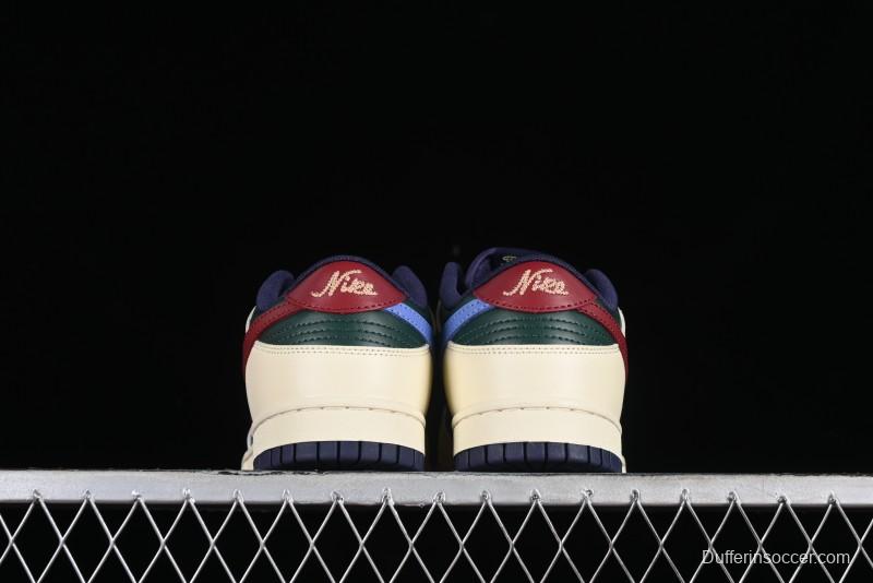 Nike SB Dunk Low Retro Skateboarding Shoes with Gorge Green and Red Swoosh Design - FV8106-361