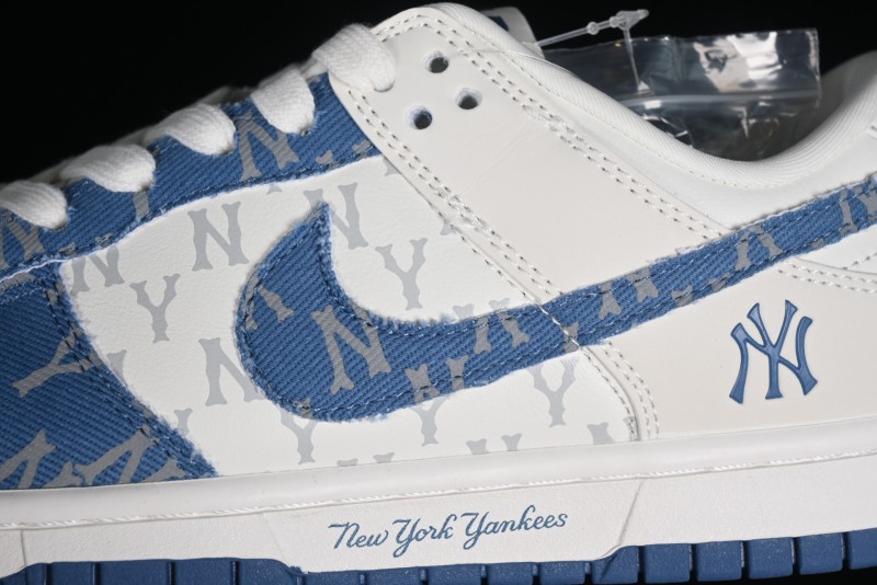 Nike SB Dunk Low MLB Collaboration - Blue Denim Anniversary Custom Low-Top Casual Sneakers - DQ1098-348