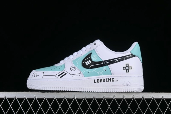 Nike Air Force 1 '07 Low PS5 Gaming Theme Ice Green Casual Sneakers - CW2288-114