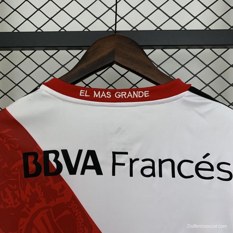 13/14 Retro Long Sleeve River Plate Home Jersey