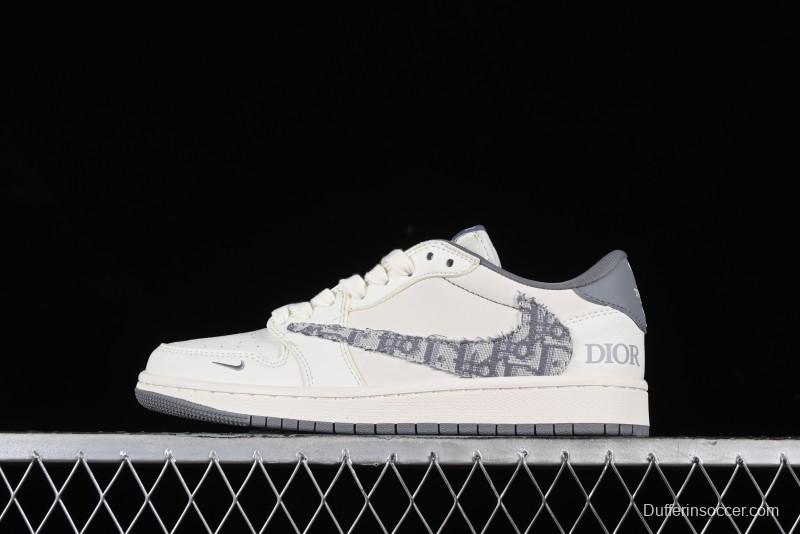 Nike Travis Scott x Fragment Design x Air Jordan 1 Low OG SP AJ1 Retro Sneakers - DM6688-603