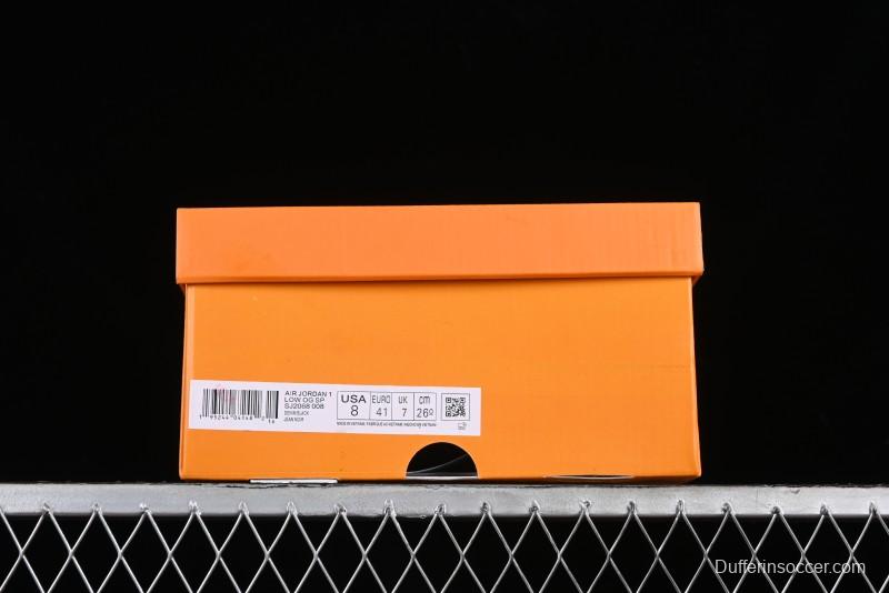 Nike Travis Scott x Fragment Design x Jordan Air Jordan 1 Low OG SP AJ1 LV Black Denim Print Low-Top Casual Sneakers - SJ2068-008