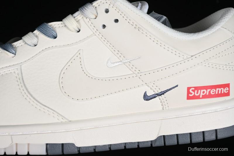 Nike SB Dunk Low Supreme Collaboration - Double Swoosh Anniversary Customized Low-Top Casual Sneakers - BB8675-105