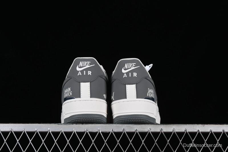Nike Air Force 1 '07 Low "SHARK" Casual Sneakers with Full-Length Air Cushion - DB3301-220