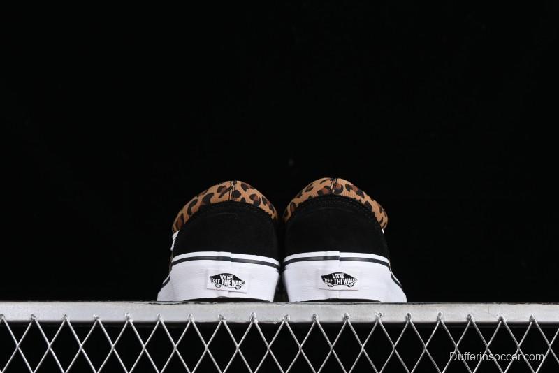 Vans Old Skool Classic Retro Low-Top Canvas Sneakers with Leopard Print and Slip-Resistant Sole - VN000CR5CJK
