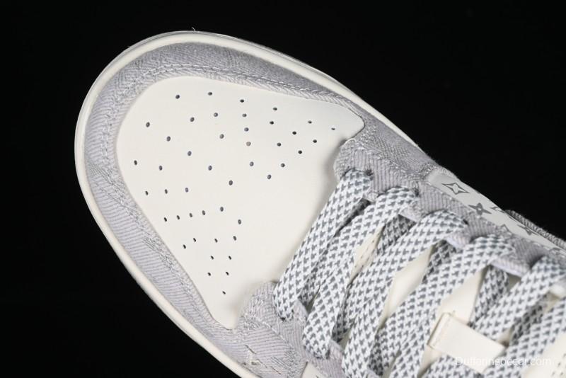 Nike SB Dunk Low LV Collaboration - Beige Denim Anniversary High-End Custom Low-Top Casual Skate Shoes - JH8310-947
