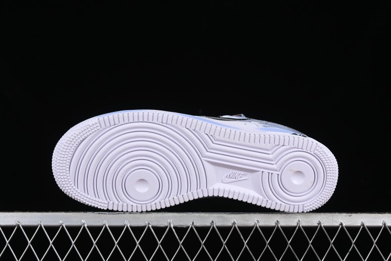 Nike Air Force 1 '07 Low Casual Sneakers with Two-Tone Shadow Swoosh and Custom Anime Art - CW2288-111