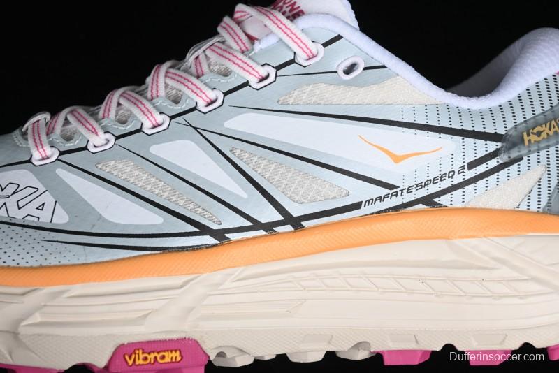 Hoka Mafate Speed 2 Lightweight Cushioned Trail Running Shoes with Vibram Outsole - 1126851 WIFL