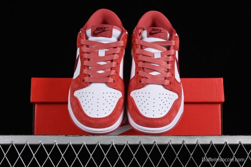 Nike SB Dunk Low Retro Valentine's Day 2024 White Rose Red Skateboarding Shoes - FQ7056-100