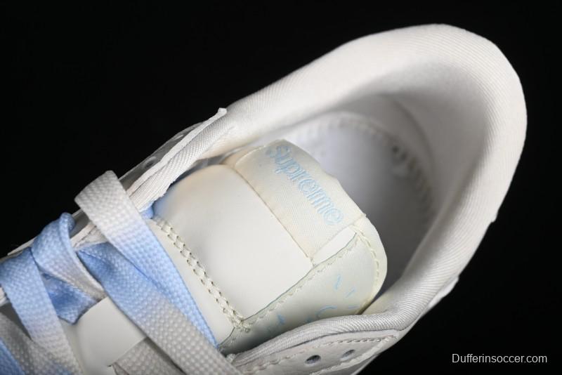 Nike SB Dunk Low Supreme Anniversary Edition Customized Low-Top Casual Sneakers in Off-White and Blue - BB6588-102