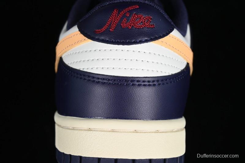 Nike Dunk Low Retro SB Skateboarding Shoes in Navy Blue with Purple Gold White Colorway - FV8106-181