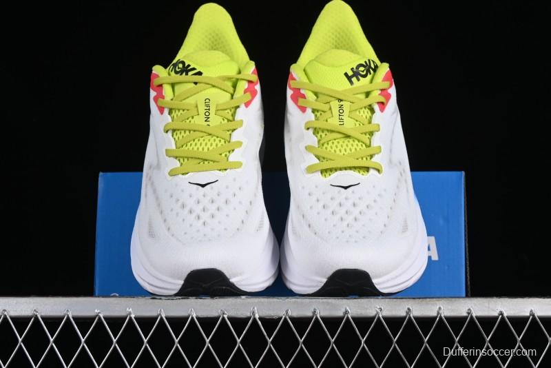 HOKA ONE ONE Clifton 9 Lightweight Knit Mesh Running Shoes with Enhanced Cushioning - 1127895 BVR