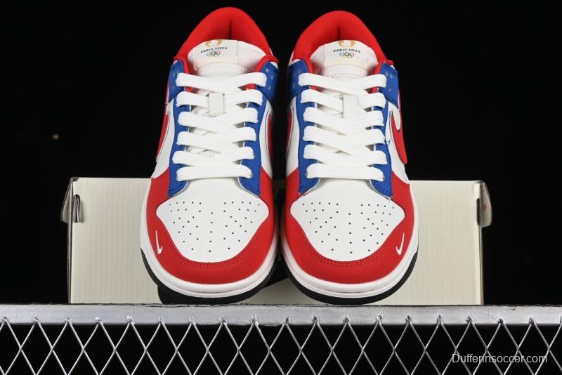 Nike SB Dunk Low Paris Olympics Limited Edition - Phrygian Cap Inspired Olympic Customized Anniversary Low-Top Casual Skate Shoes - XB3802-354