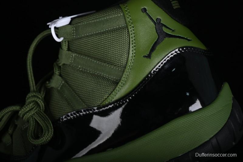Nike Air Jordan 11 Retro High Top Basketball Shoes in Black Green - CT8012-300