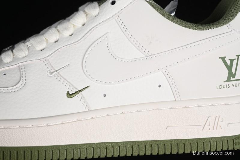 Nike Air Force 1 '07 Low LV Collaboration - Beige Green Double Swoosh Casual Sneakers - XZ6188-003