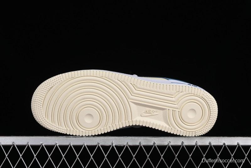 Nike Air Force 1 '07 Low White Blue Color Blocking Casual Sneakers - HF4837-407