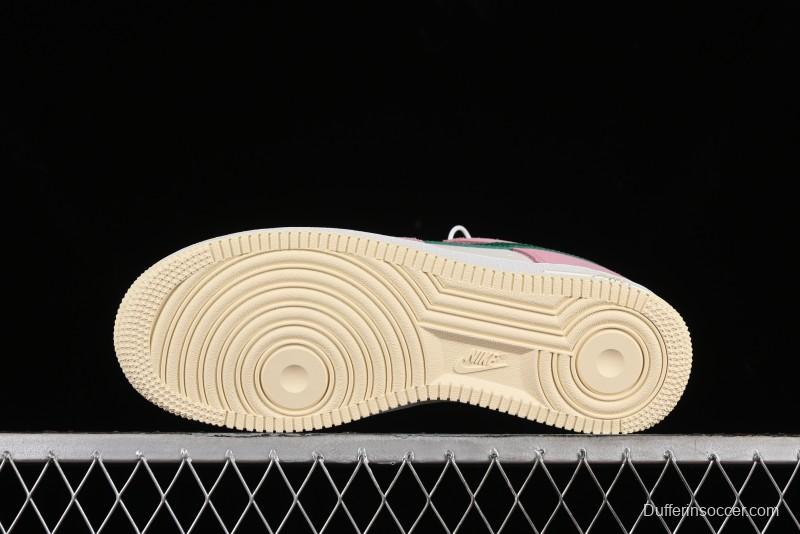Nike Air Force 1 '07 Low Casual Sneakers in White Pink Green - FV9346-100