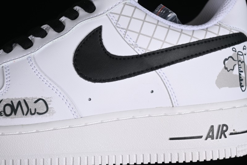Nike Air Force 1 '07 Low Custom ID Graffiti Chemical Formula Casual Sneakers - AM0703-125