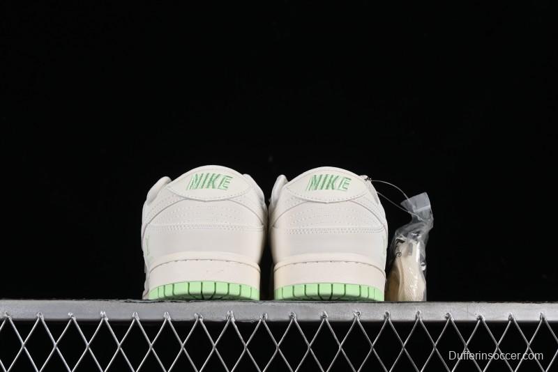 Nike SB Dunk Low LV Collaboration - Double Swoosh Fluorescent Green Anniversary High-End Custom Low-Top Casual Skate Shoes - XX2025-321