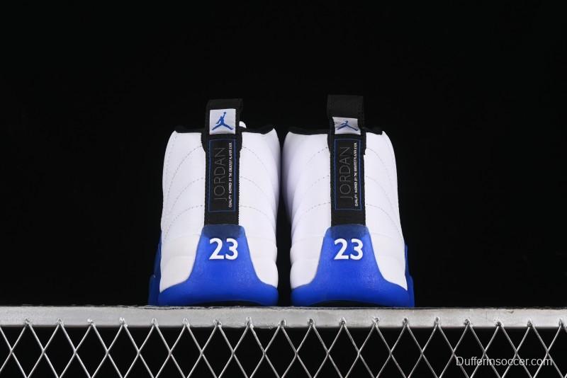 Nike Air Jordan 12 Retro Basketball Shoes in White Blue - CT8013-140