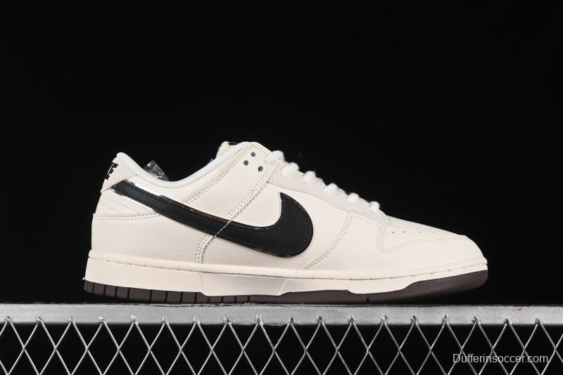 Nike SB Dunk Low Carhartt Collaboration - Off White Black Swoosh Anniversary Customized Low-Top Casual Skate Shoes - SJ1089-007