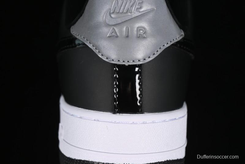 Nike Air Force 1 '07 Low Patent Leather All Black Casual Sneakers - AH6827-001