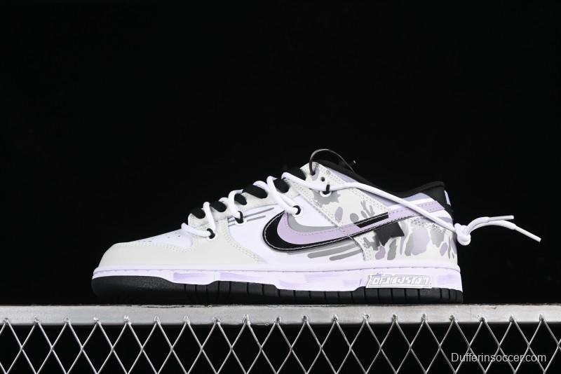 Nike Dunk Low SB Special Mission Camo Navy Black White Purple Grey Skateboarding Shoes - DD1391-100