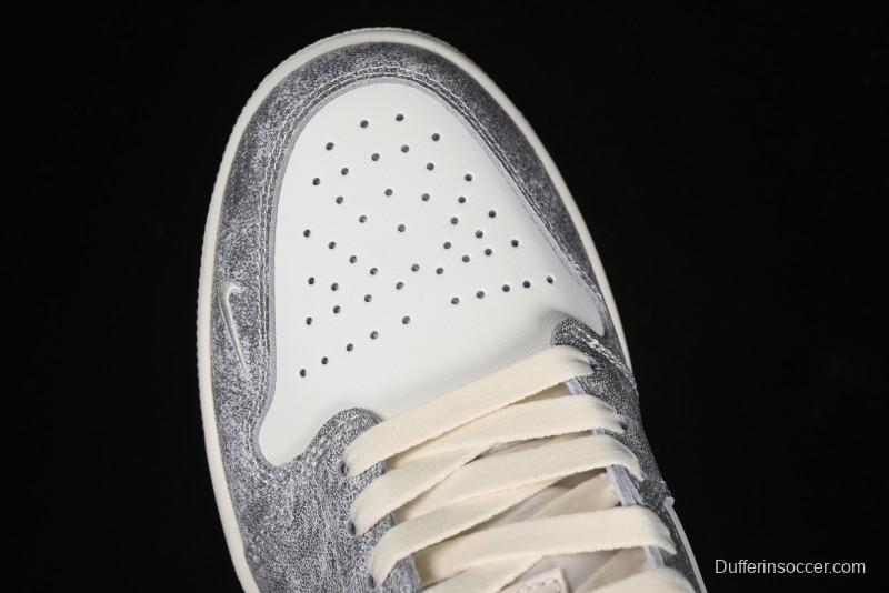 Nike Air Jordan 1 Low AJ1 The North Face Collaboration - Rock Gray High-End Custom Retro Basketball Shoes DC2024-023