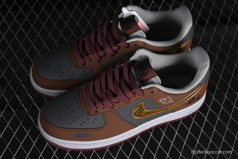 Nike Air Force 1 '07 Low Sun Black Myth Wukong Themed Casual Sneakers - CW2288-111